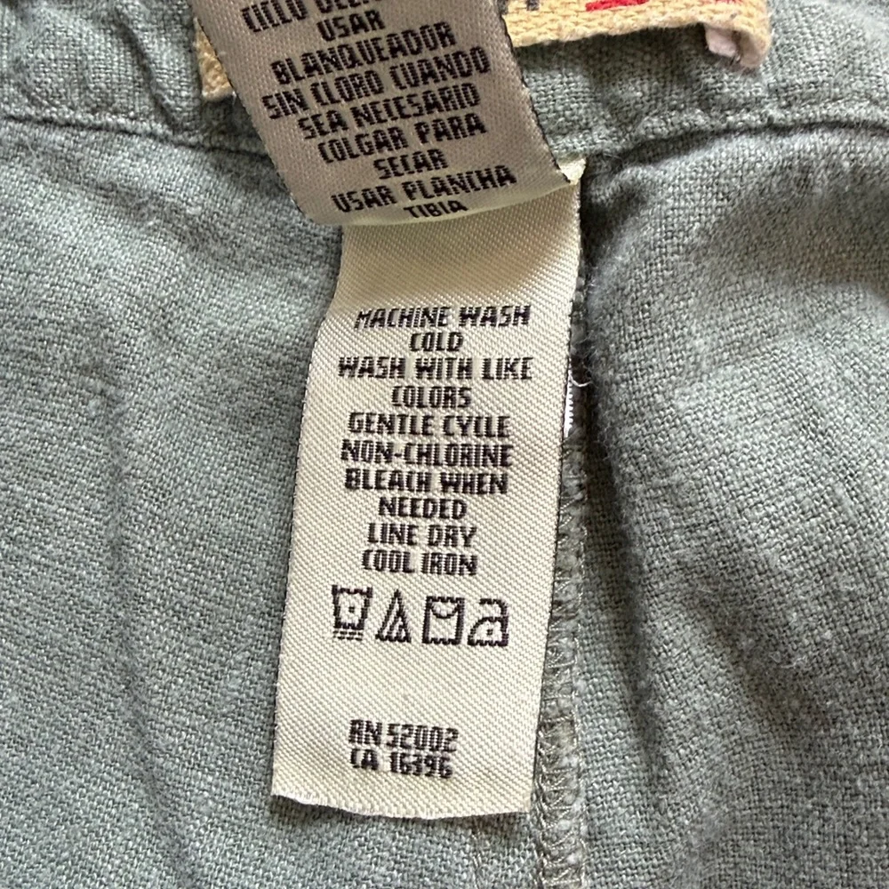 STAMP 10 Women's Linen Blend Army Green Cropped Capri Pants Size 12
